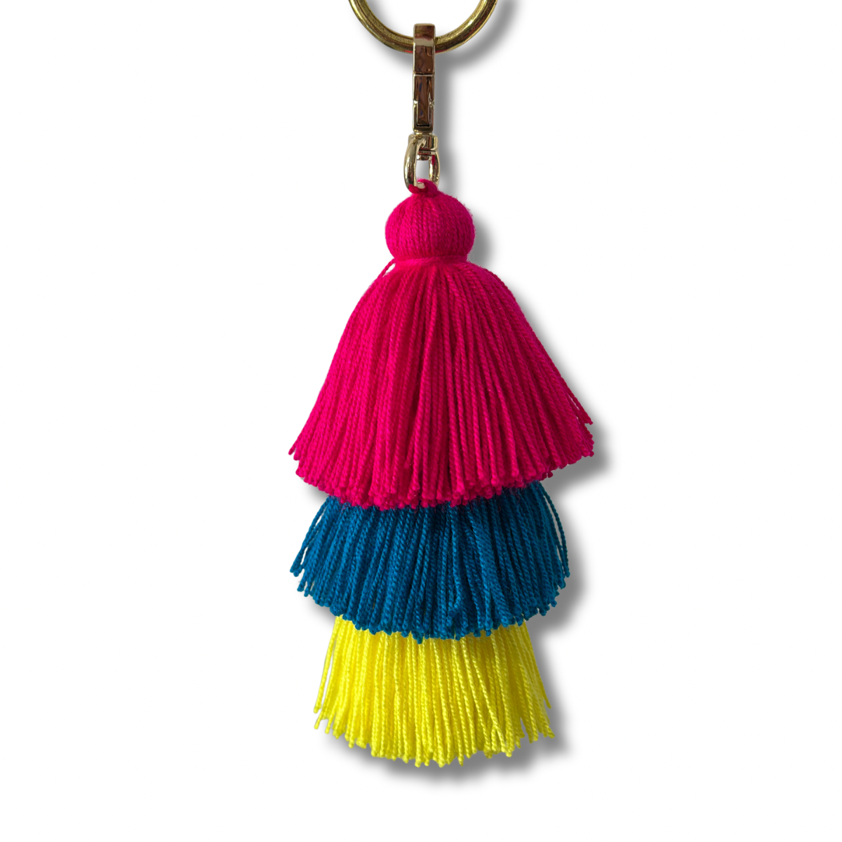 Keychain- fuchsia, blue & yellow
