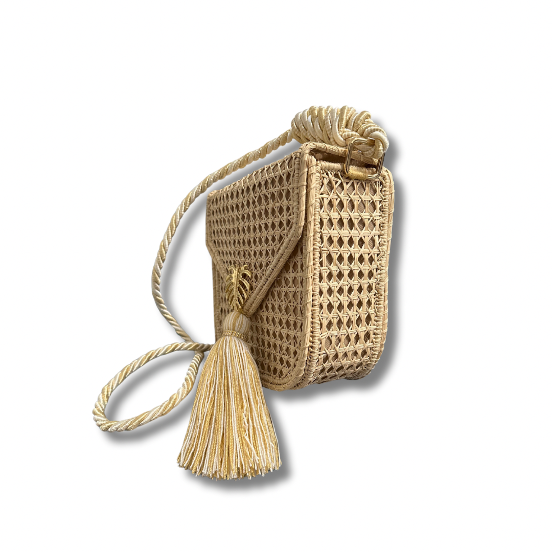Rattan Luxe Palm Bag
