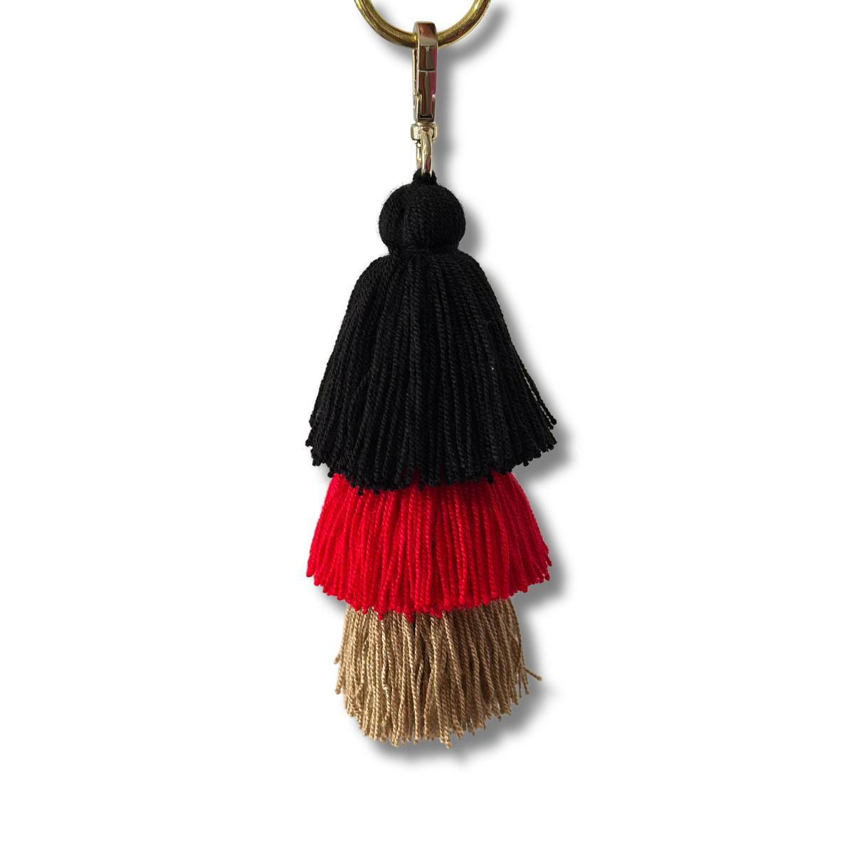 Keychain- black, red & beige