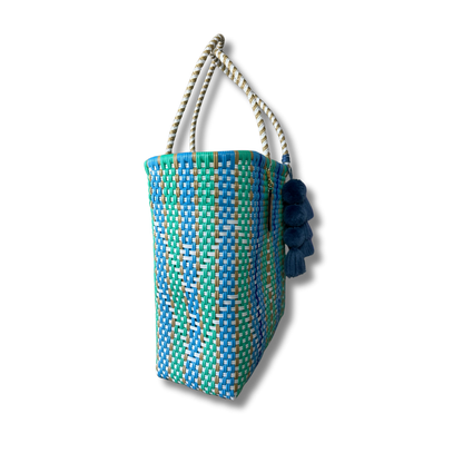 Medium Tote Handwoven- blue