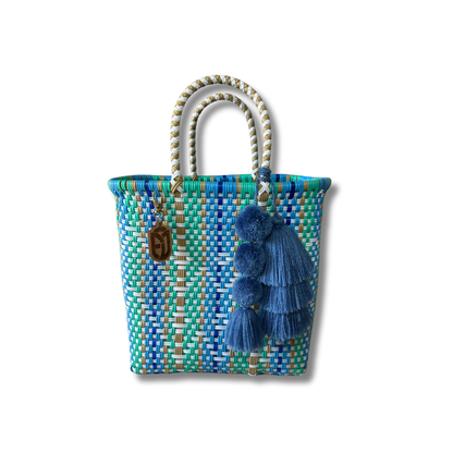Small Tote Handwoven- blue