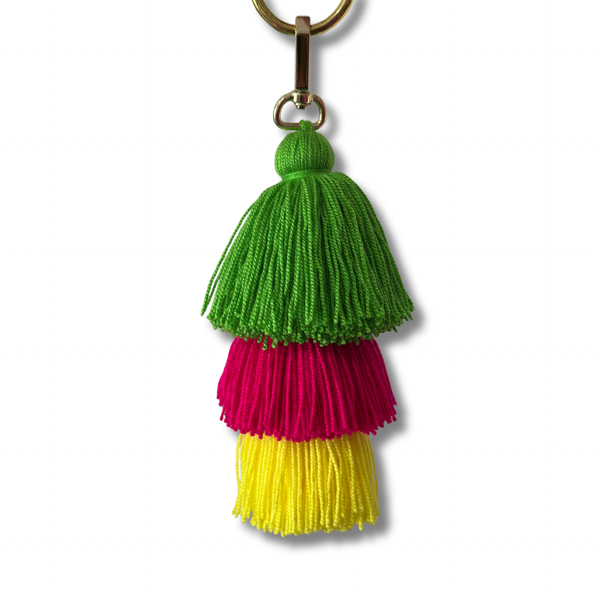Keychain- green, fuchsia & yellow