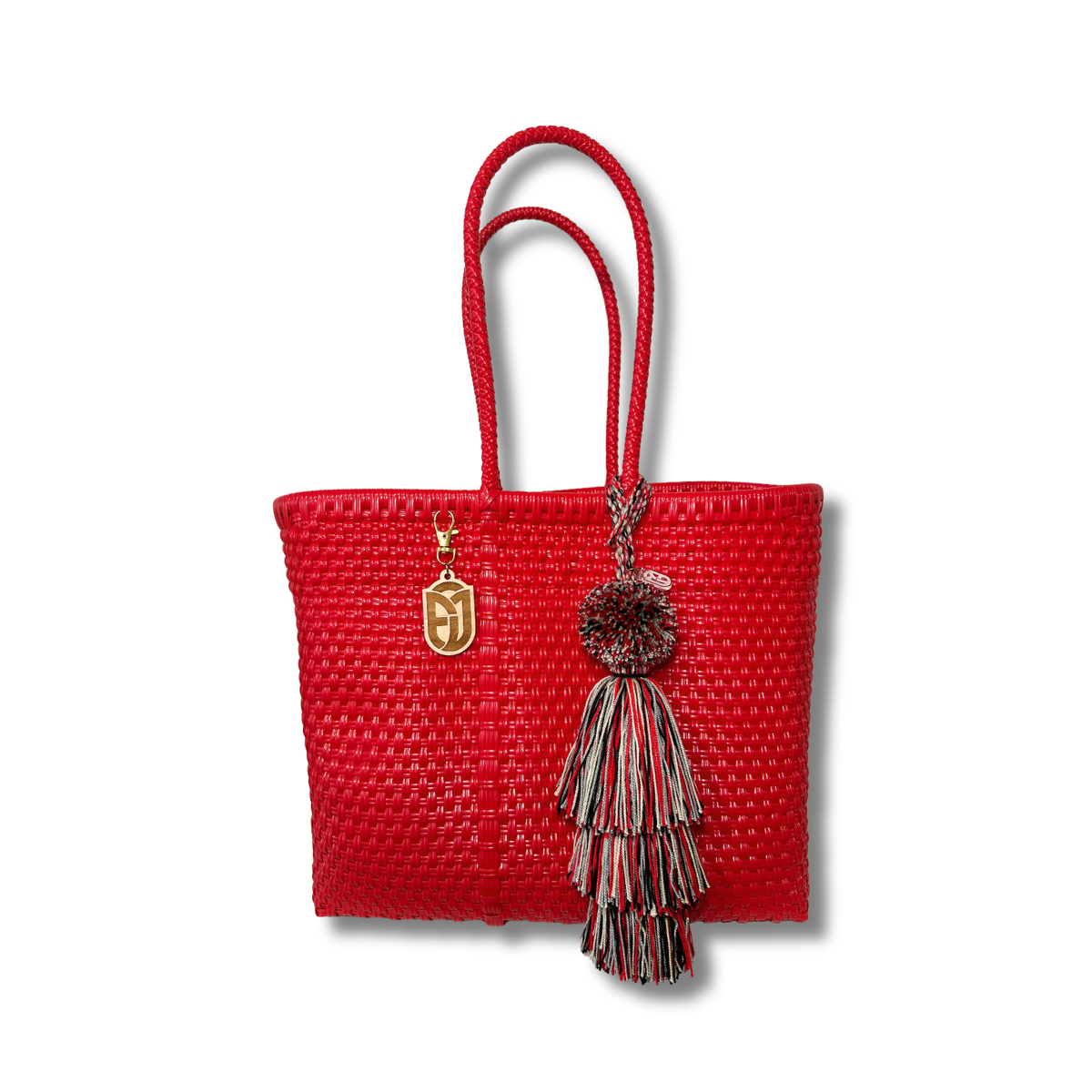 Small Tote Handwoven- red