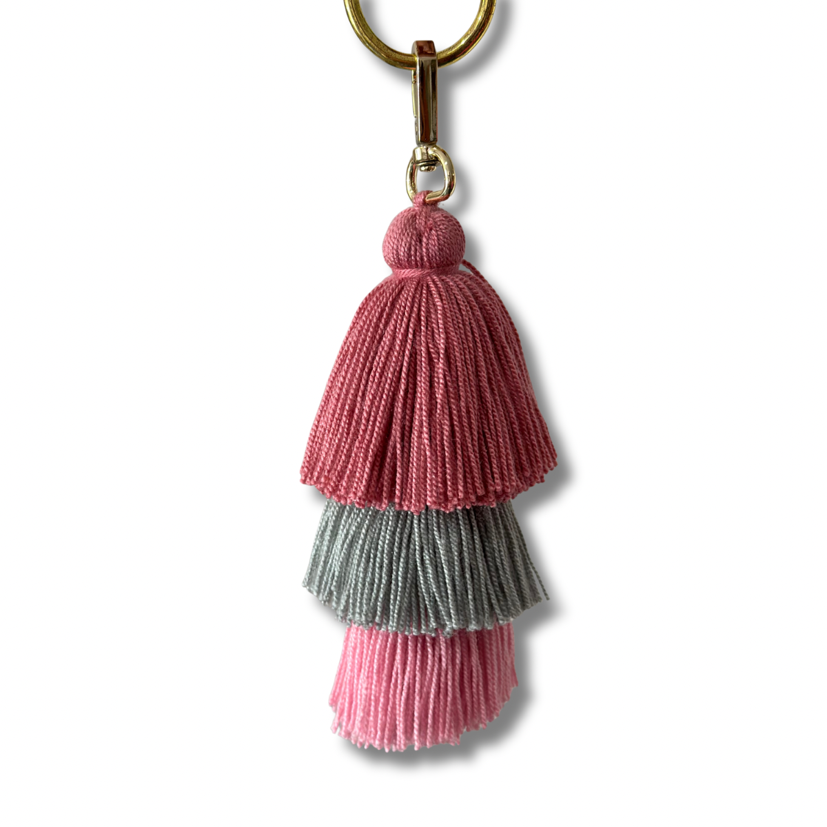 Keychain- pink & gray