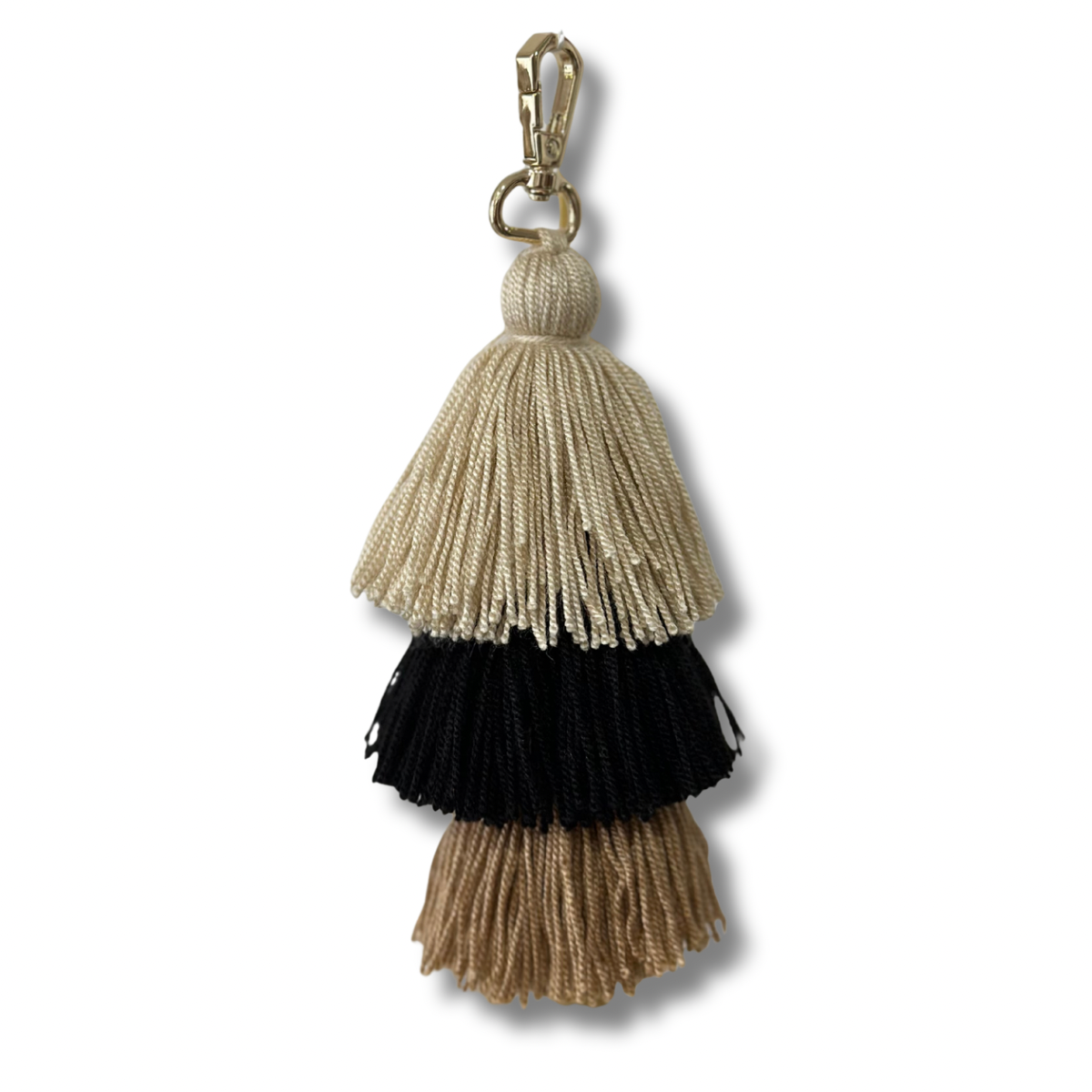Keychain- beige & black