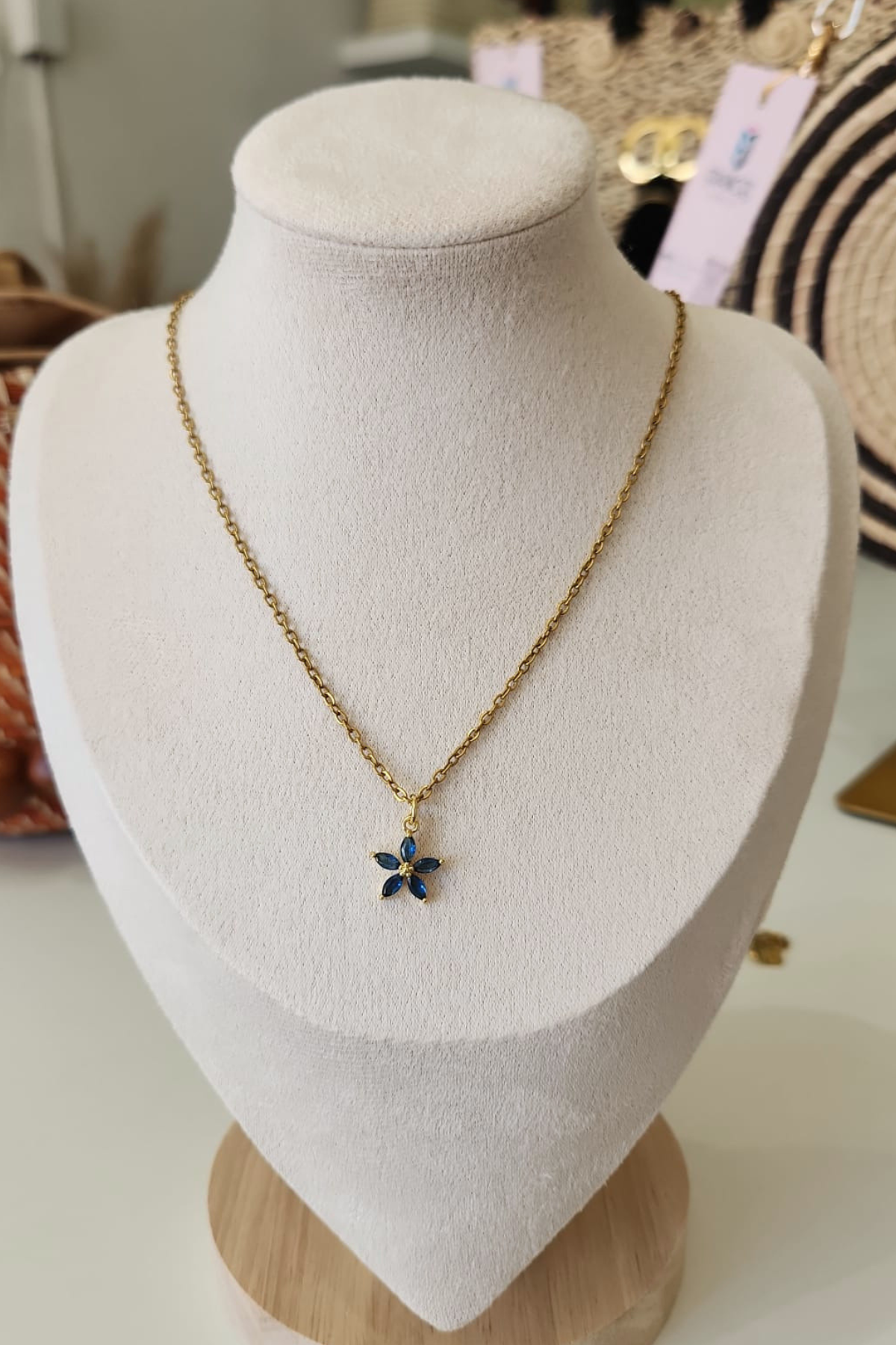 Blue Flower Necklace