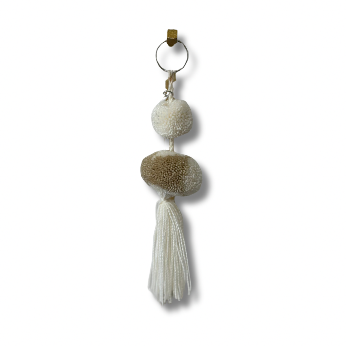 Borla Keychain- white & beige