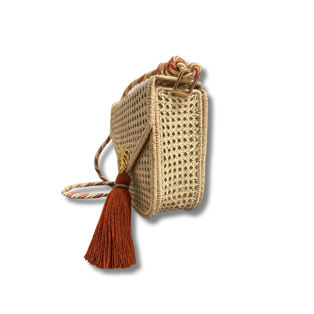 Rattan Luxe Palm Bag- Large
