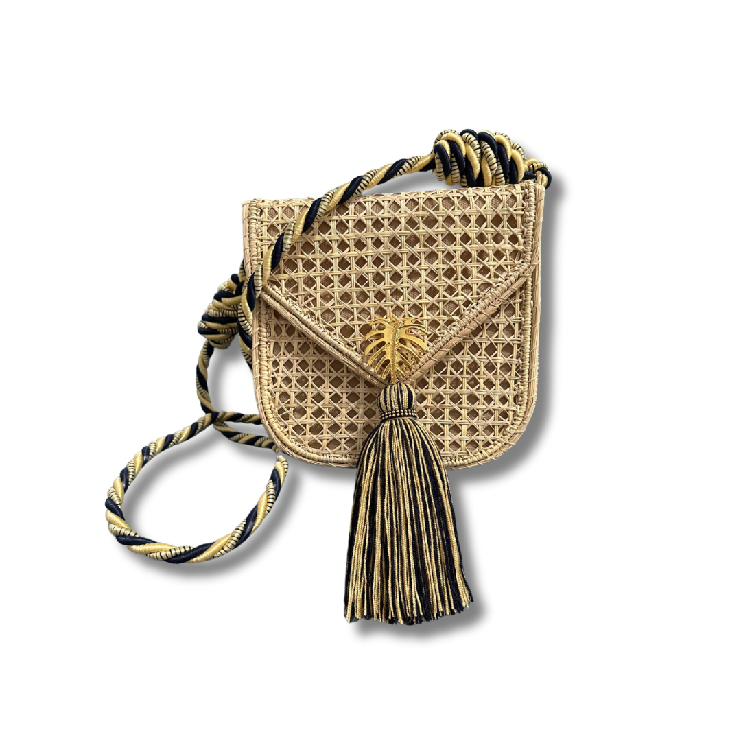 Rattan Luxe Palm Bag- Large