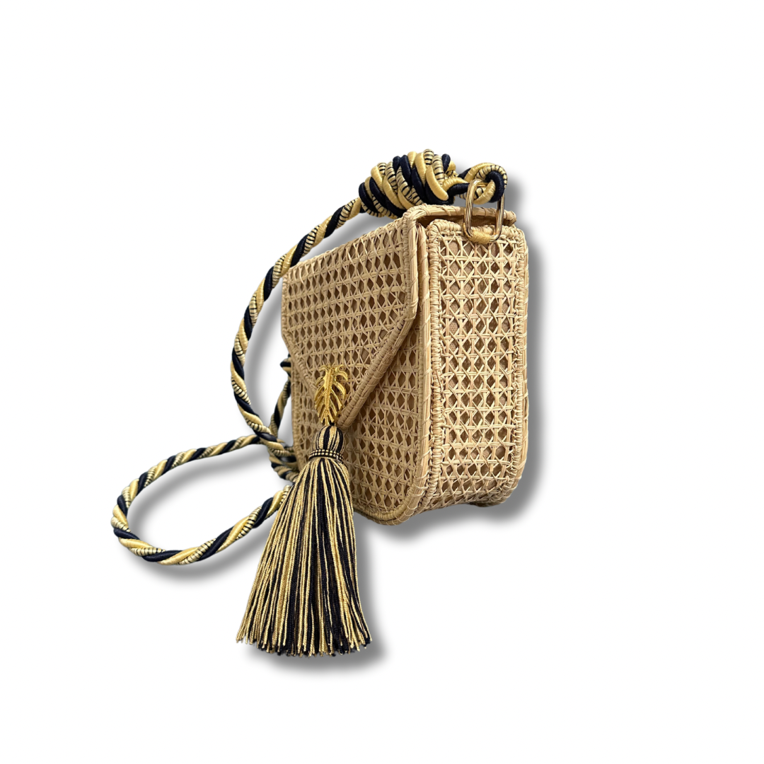 Rattan Luxe Palm Bag- Large