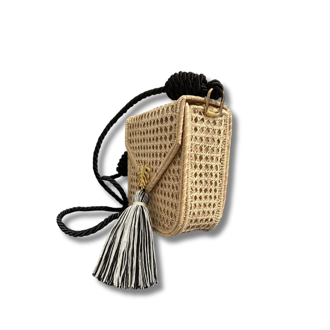 Rattan Luxe Palm Bag- Large