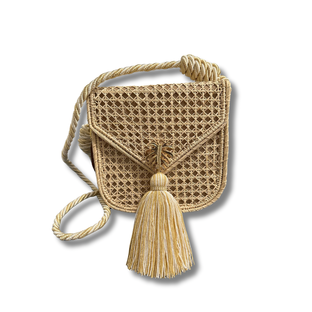 Rattan Luxe Palm Bag- Large