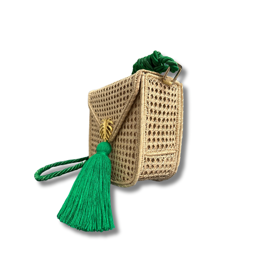 Rattan Luxe Palm Bag- Large