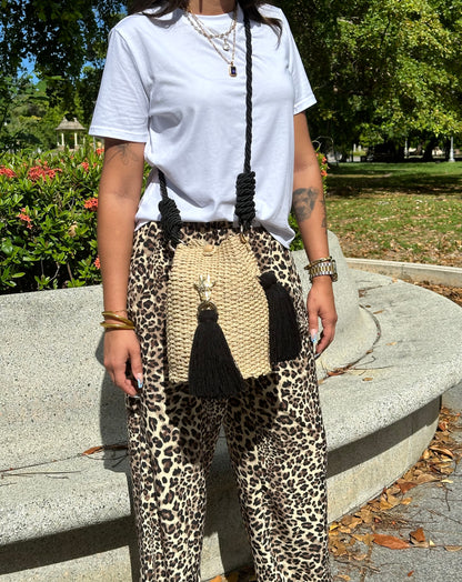 Giraffe Palm Bag Handwoven