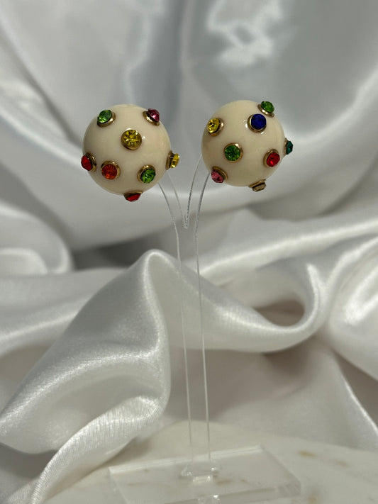 Rainbow Gem Stud Earrings